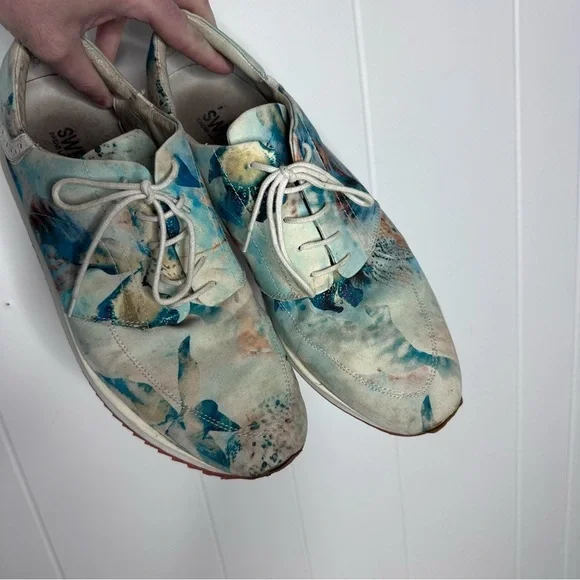 Swear London Watercolor Floral Brogue Casual Shoes - Picture 2 of 12